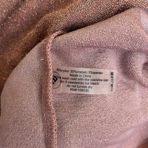 SUNDAYS By Wearesundays Kobie Metallic Ruffle Trim Tank Top Metallic Rose size M - Picture 11 of 11